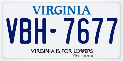 VA license plate VBH7677