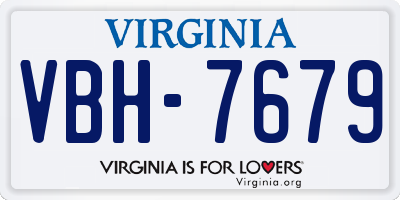 VA license plate VBH7679