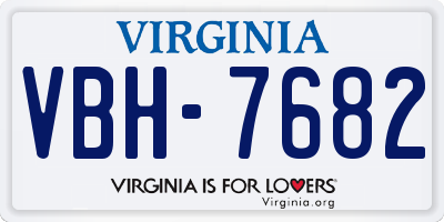 VA license plate VBH7682