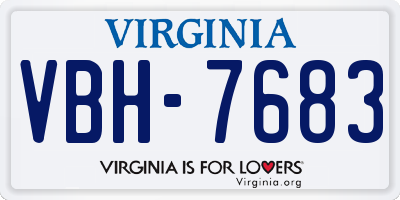 VA license plate VBH7683