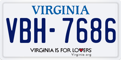 VA license plate VBH7686
