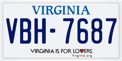 VA license plate VBH7687