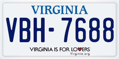 VA license plate VBH7688