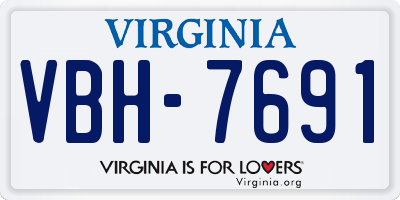 VA license plate VBH7691