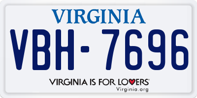 VA license plate VBH7696
