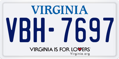 VA license plate VBH7697