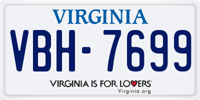 VA license plate VBH7699