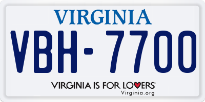 VA license plate VBH7700