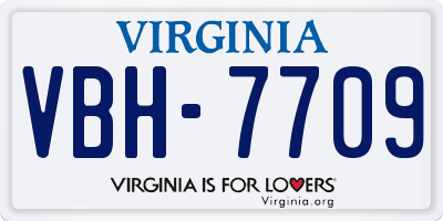 VA license plate VBH7709