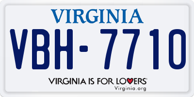 VA license plate VBH7710
