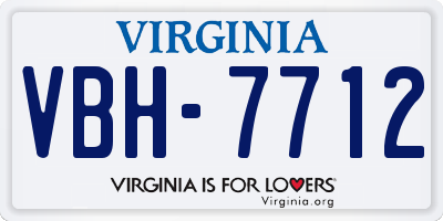 VA license plate VBH7712