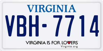 VA license plate VBH7714