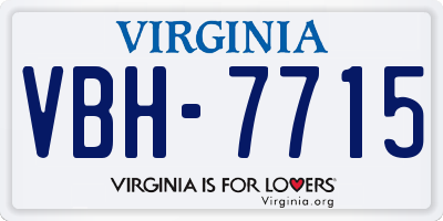 VA license plate VBH7715