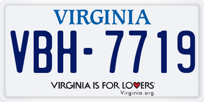 VA license plate VBH7719