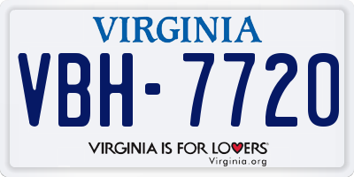 VA license plate VBH7720