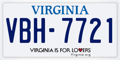 VA license plate VBH7721