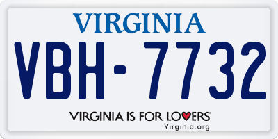 VA license plate VBH7732