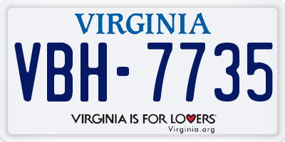 VA license plate VBH7735
