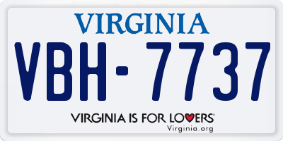 VA license plate VBH7737