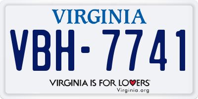 VA license plate VBH7741