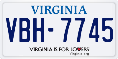 VA license plate VBH7745