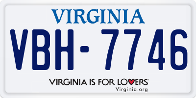 VA license plate VBH7746