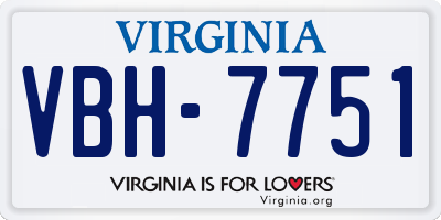 VA license plate VBH7751