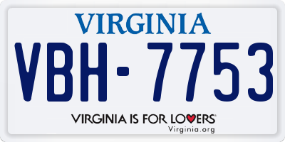 VA license plate VBH7753