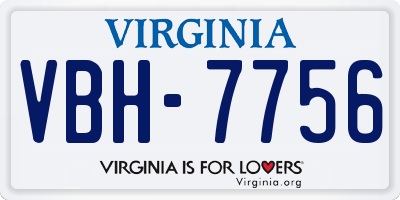 VA license plate VBH7756