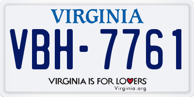 VA license plate VBH7761