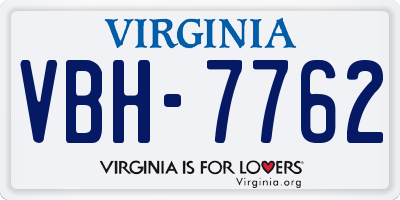 VA license plate VBH7762