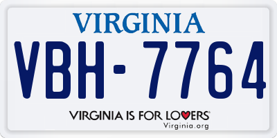 VA license plate VBH7764