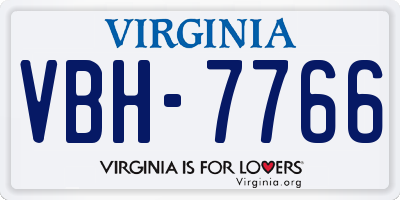 VA license plate VBH7766