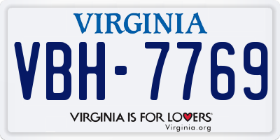 VA license plate VBH7769