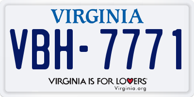 VA license plate VBH7771