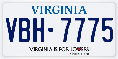VA license plate VBH7775