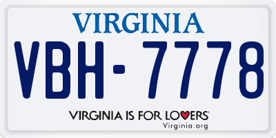 VA license plate VBH7778
