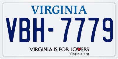 VA license plate VBH7779