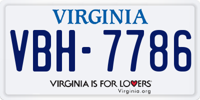 VA license plate VBH7786