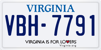 VA license plate VBH7791