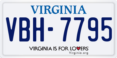 VA license plate VBH7795