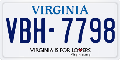 VA license plate VBH7798