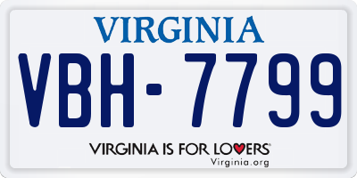 VA license plate VBH7799