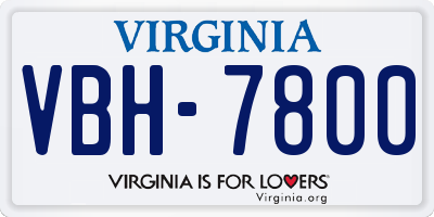 VA license plate VBH7800