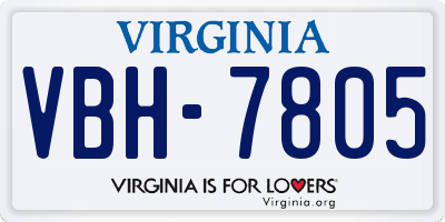VA license plate VBH7805