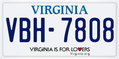 VA license plate VBH7808