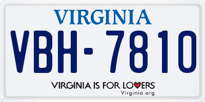 VA license plate VBH7810