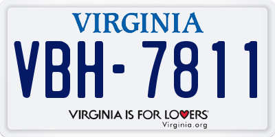 VA license plate VBH7811