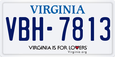 VA license plate VBH7813