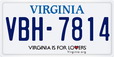 VA license plate VBH7814